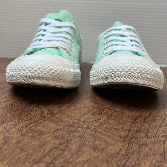 Converse All Star Chuck Taylor Mint Green Eyelet Embroidered Size 8 - Picture 5 of 12